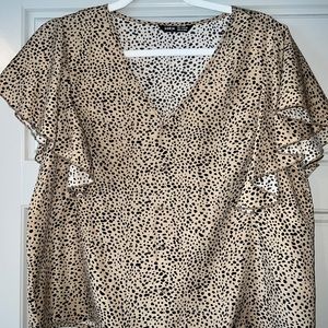 WORN ONCE Black Dotted Blouse